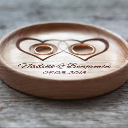 Wedding Ring Bearer Pillow Alternative Wood Dish