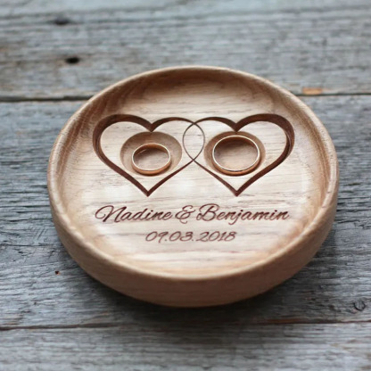 Wedding Ring Bearer Pillow Alternative Wood Dish
