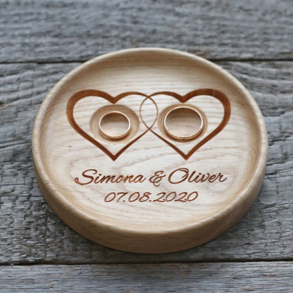 Wedding Ring Bearer Pillow Alternative Wood Dish