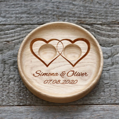 Wedding Ring Bearer Pillow Alternative Wood Dish