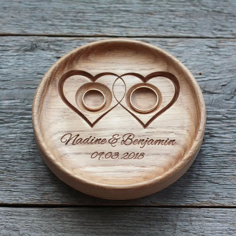 Wedding Ring Bearer Pillow Alternative Wood Dish