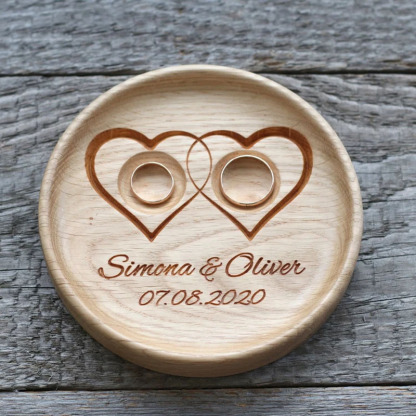 Wedding Ring Bearer Pillow Alternative Wood Dish