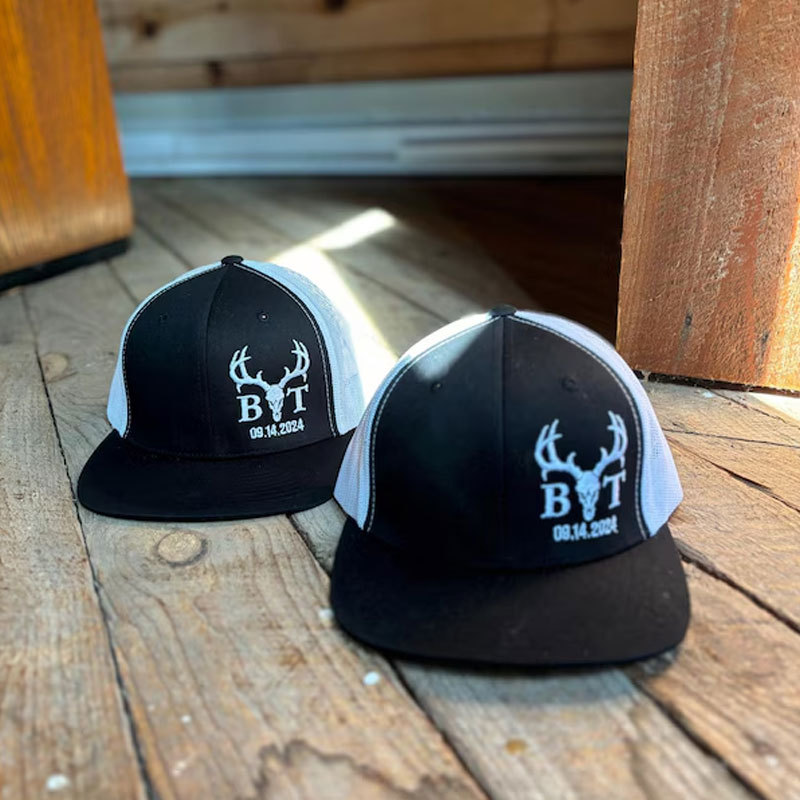 Wedding party trucker hat, Bridal Party, deer antlers