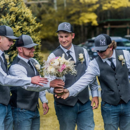 Wedding party trucker hat, Bridal Party, deer antlers