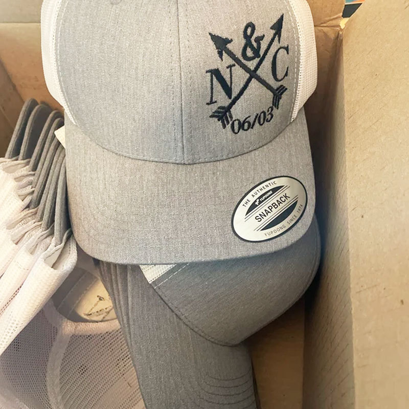 Wedding party trucker hat Embroidered groomsmen hat