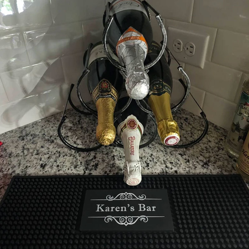 Personalized Home Bar Coffee Bartender Mat Present