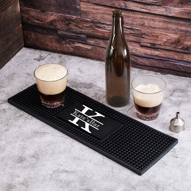 Personalized Home Bar Coffee Bartender Mat Present