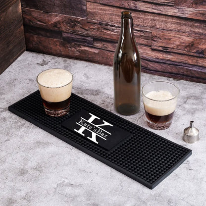 Personalized Home Bar Coffee Bartender Mat Present