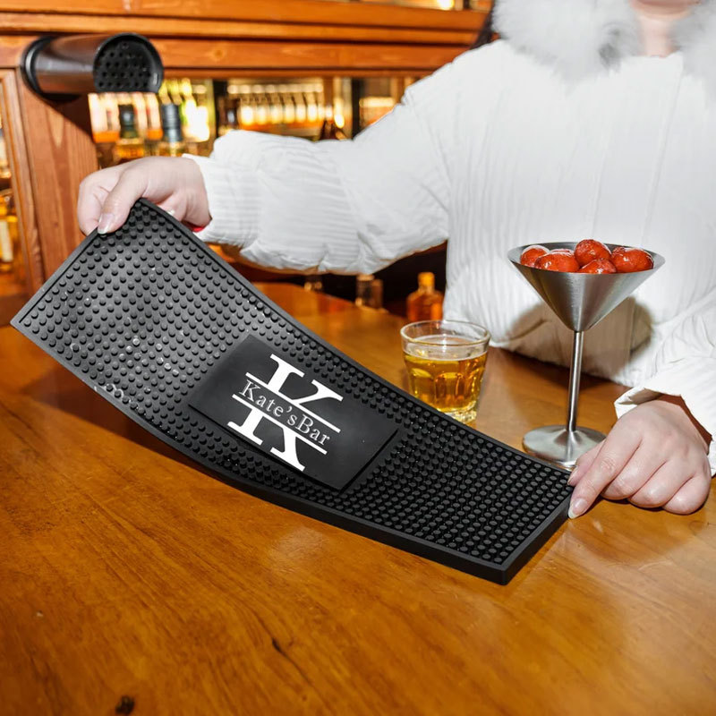Personalized Home Bar Coffee Bartender Mat Present