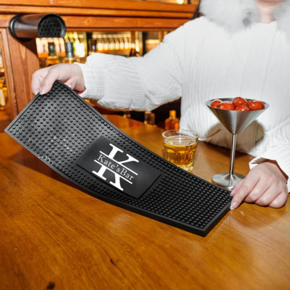 Personalized Home Bar Coffee Bartender Mat Present