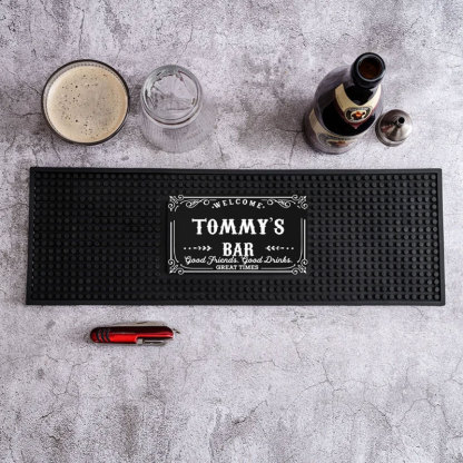 Personalized Home Bar Coffee Bartender Mat Present