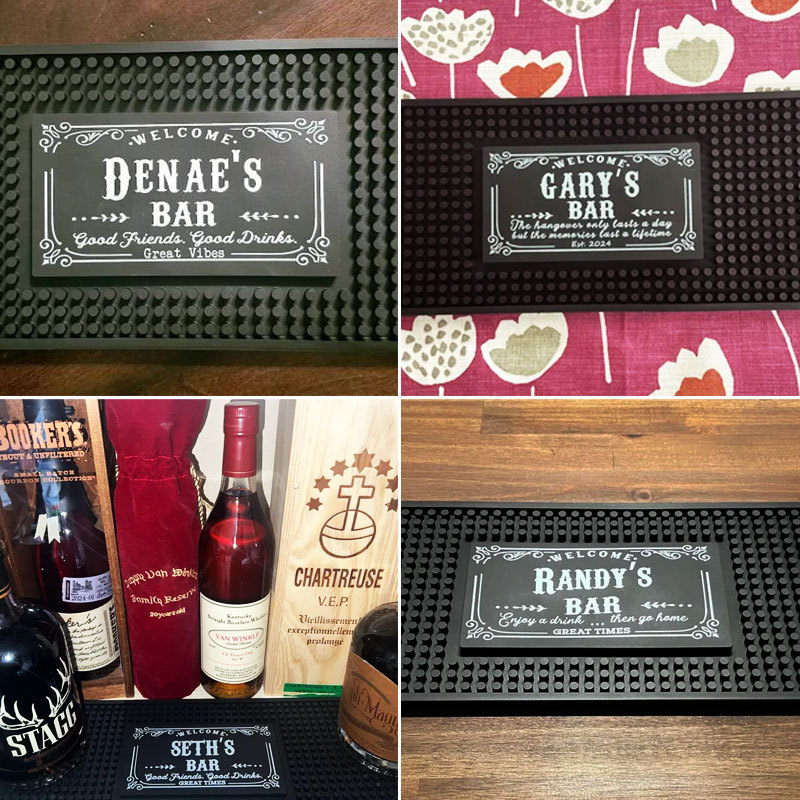 Personalized Home Bar Coffee Bartender Mat Present