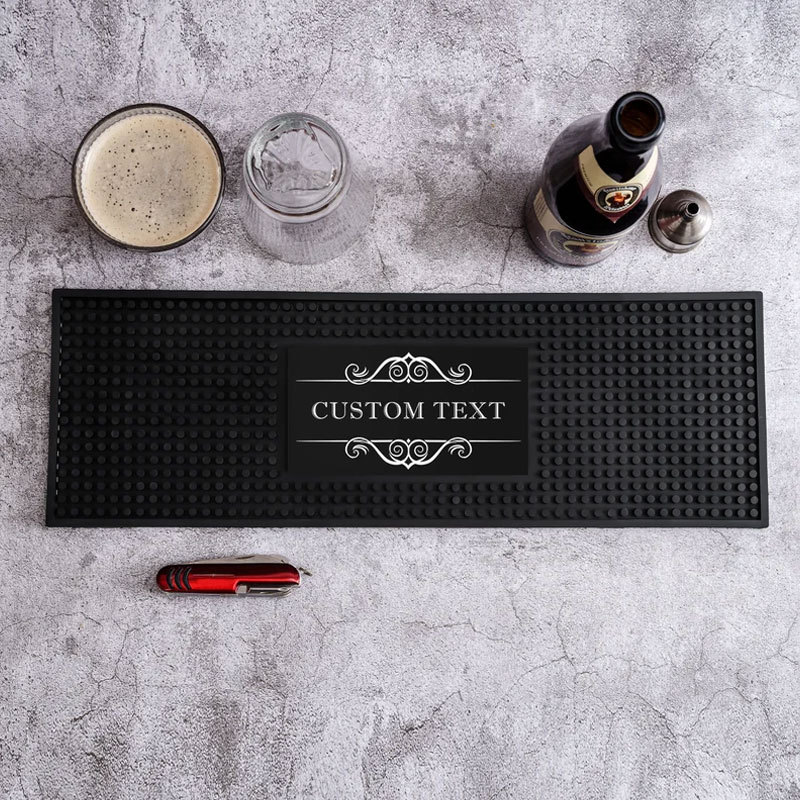 Personalized Home Bar Coffee Bartender Mat Present