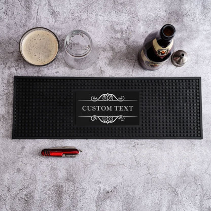 Personalized Home Bar Coffee Bartender Mat Present