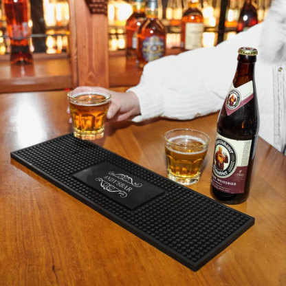 Personalized Home Bar Coffee Bartender Mat Present