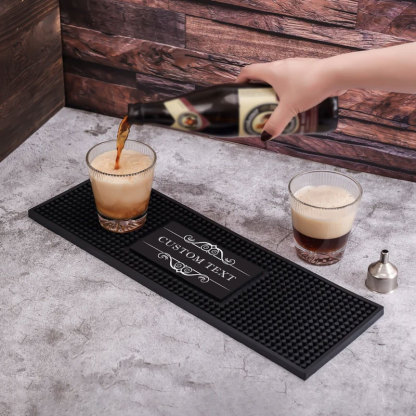 Personalized Home Bar Coffee Bartender Mat Present