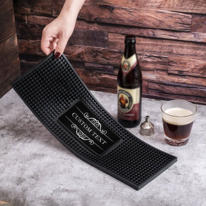 Personalized Home Bar Coffee Bartender Mat Present