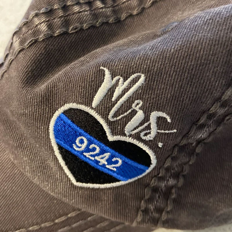 Women's Police Thin Blue Line Badge Number Hat