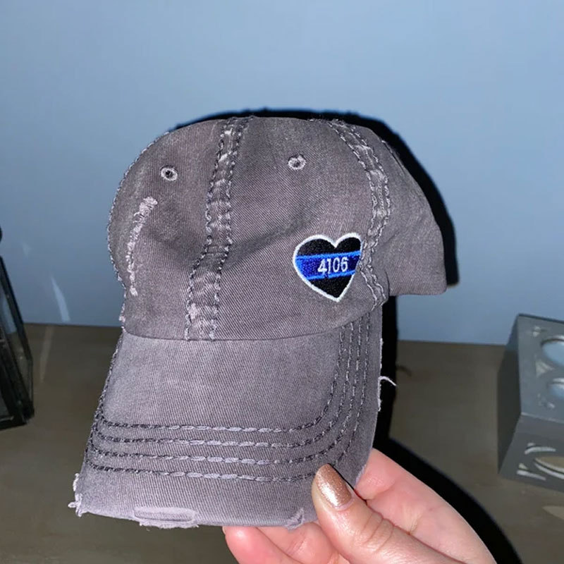 Women's Police Thin Blue Line Badge Number Hat