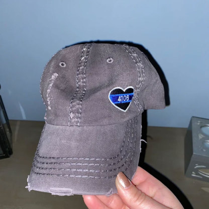 Women's Police Thin Blue Line Badge Number Hat