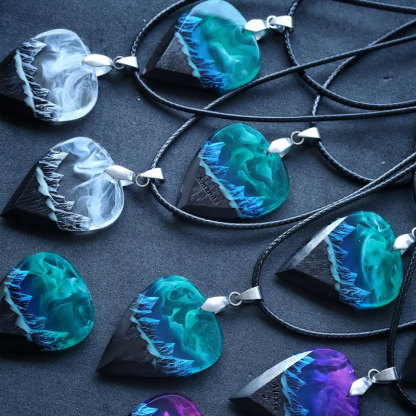 Wood resin guitar pick Northern Lights Best musician gift
