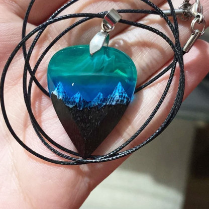 Wood resin guitar pick Northern Lights Best musician gift