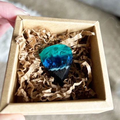 Wood resin guitar pick Northern Lights Best musician gift