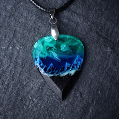 Wood resin guitar pick Northern Lights Best musician gift