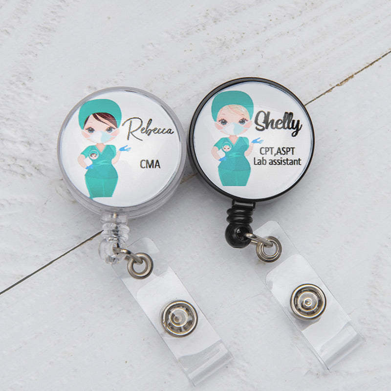 Personalized Nurse Badge Reel RN Nurse Badge Reel