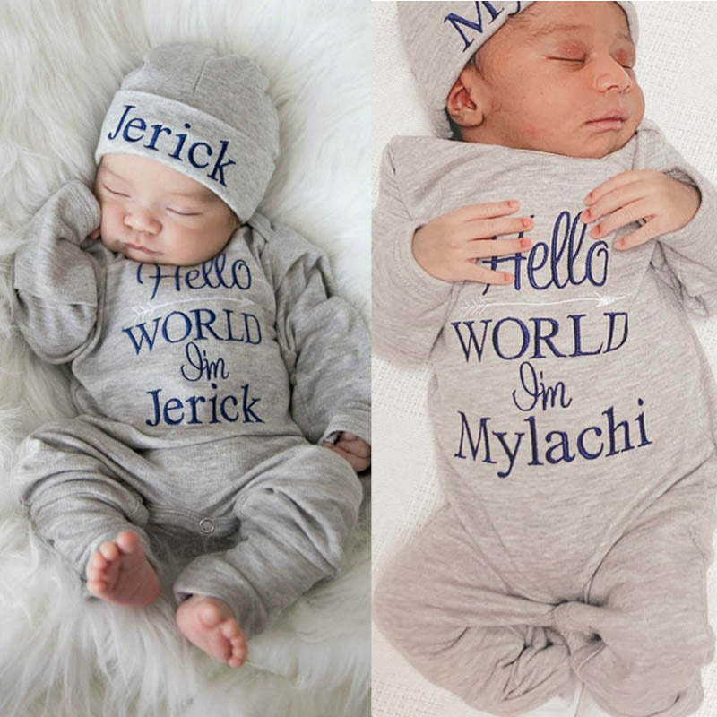 Personalized Baby Outfit Hello World Outfit