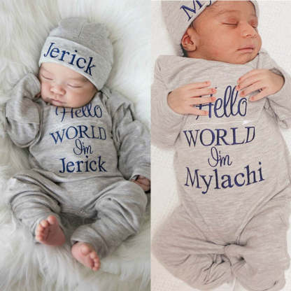 Personalized Baby Outfit Hello World Outfit