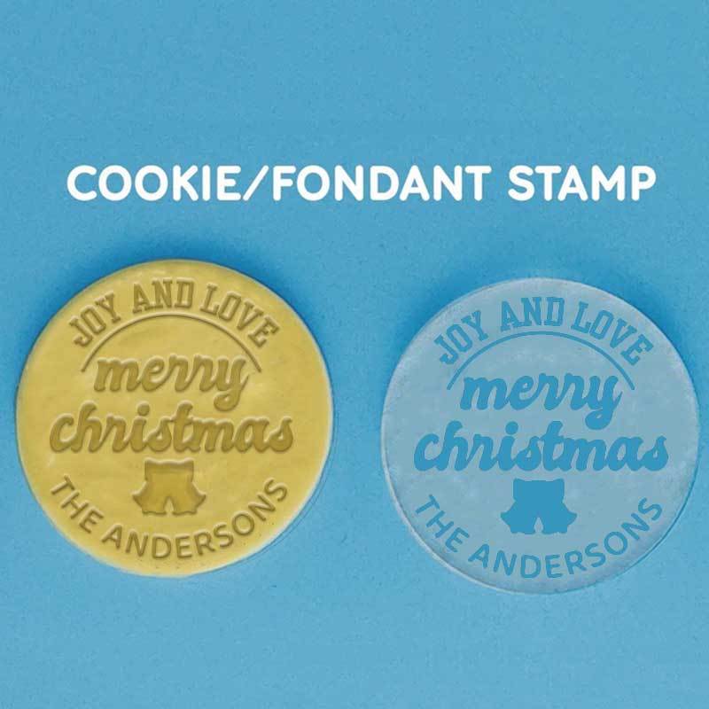 Custom Christmas Cookie Stamp for Xmas Seasonal, Personalized Merry Christmas Cookie Stamp