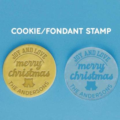 Custom Christmas Cookie Stamp for Xmas Seasonal, Personalized Merry Christmas Cookie Stamp