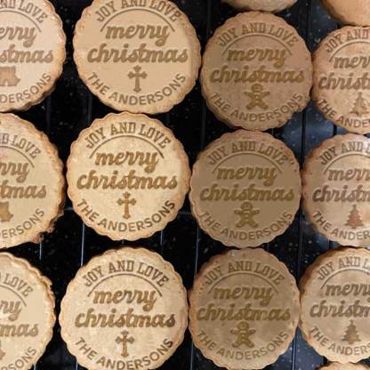 Custom Christmas Cookie Stamp for Xmas Seasonal, Personalized Merry Christmas Cookie Stamp