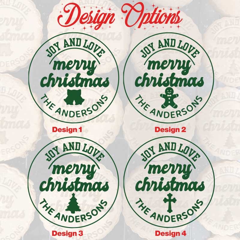 Custom Christmas Cookie Stamp for Xmas Seasonal, Personalized Merry Christmas Cookie Stamp