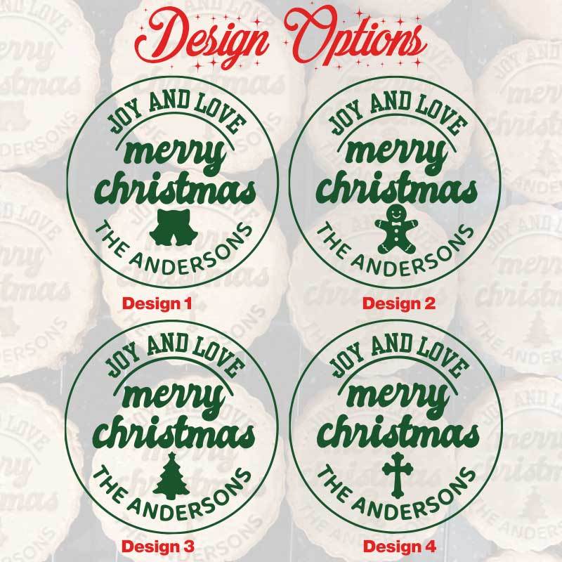 Custom Christmas Cookie Stamp for Xmas Seasonal, Personalized Merry Christmas Cookie Stamp