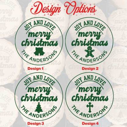 Custom Christmas Cookie Stamp for Xmas Seasonal, Personalized Merry Christmas Cookie Stamp