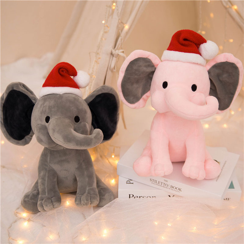 Baby's First Christmas Gift Stuffed Elephant with Custom Name & Christmas Hat