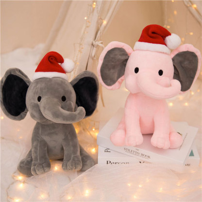 Baby's First Christmas Gift Stuffed Elephant with Custom Name & Christmas Hat
