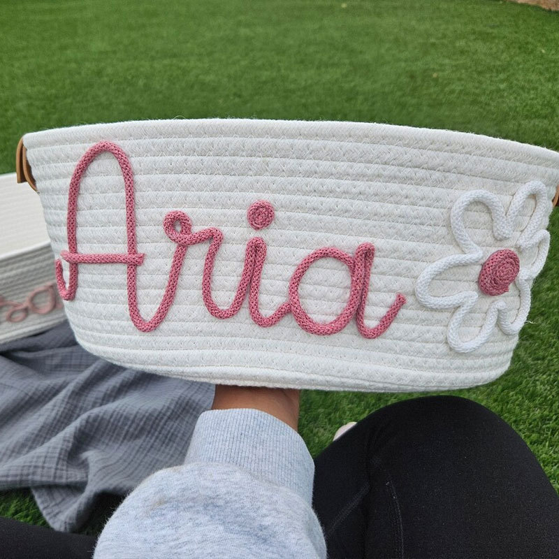 Baby shower personalized gift basket
