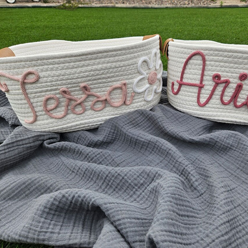 Baby shower personalized gift basket