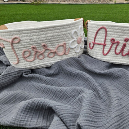Baby shower personalized gift basket