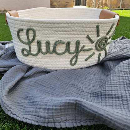 Baby shower personalized gift basket