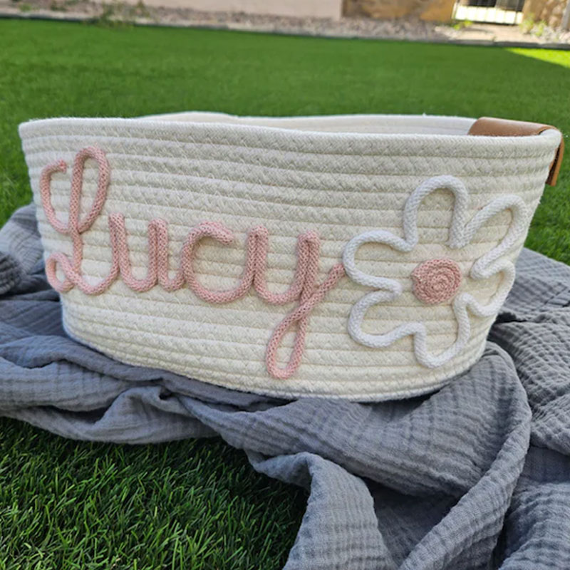 Baby shower personalized gift basket