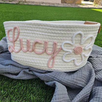 Baby shower personalized gift basket