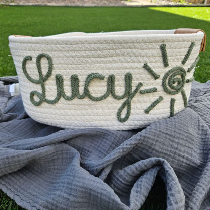 Baby shower personalized gift basket