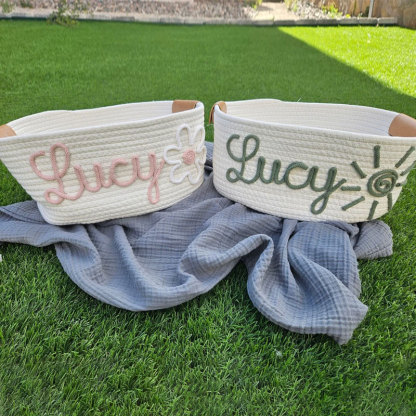 Baby shower personalized gift basket