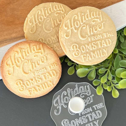 Personalized Baked With Love Christmas Holiday Cookie Stamp