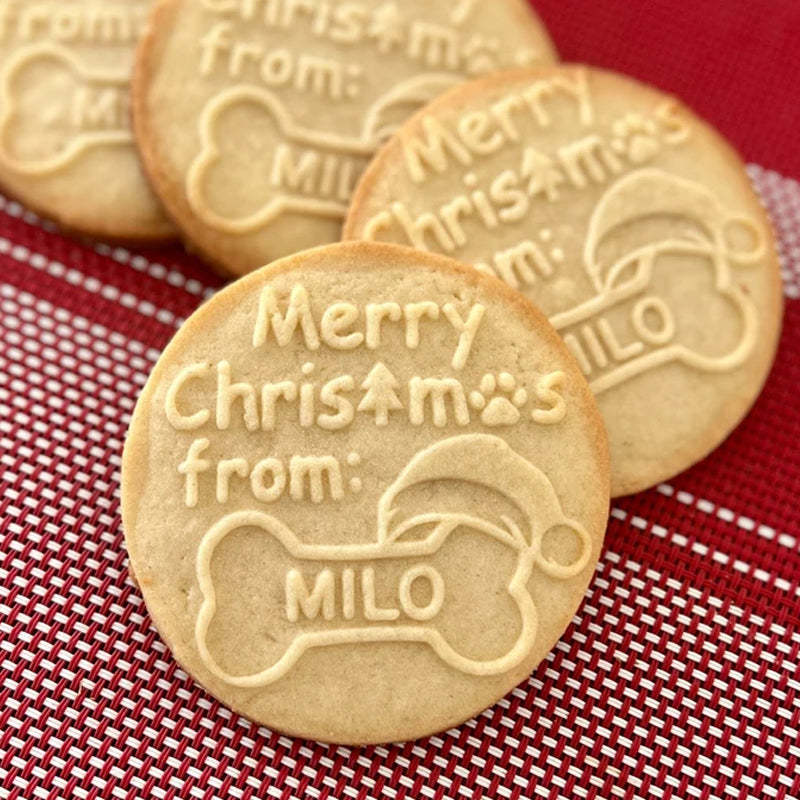 Personalized Baked With Love Christmas Holiday Cookie Stamp