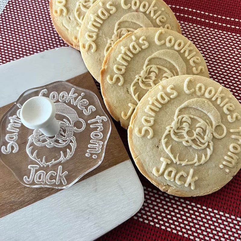Personalized Baked With Love Christmas Holiday Cookie Stamp